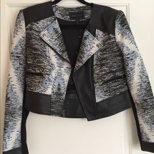 BCBGMaxAzria Woven Moto Jacket